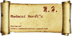 Madacsi Horác névjegykártya
